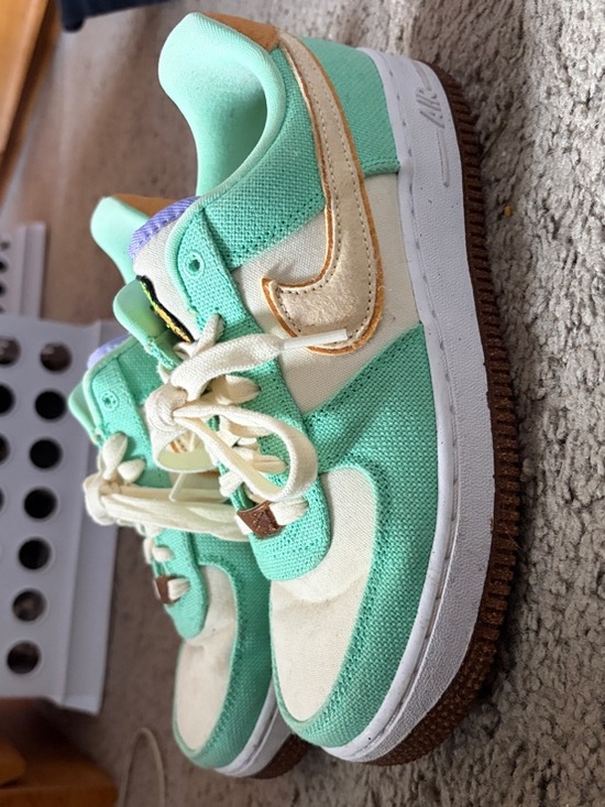 Nike Shoes - Nike Low-Top Sneakers in Mint Green, Cream & Gold Swoosh